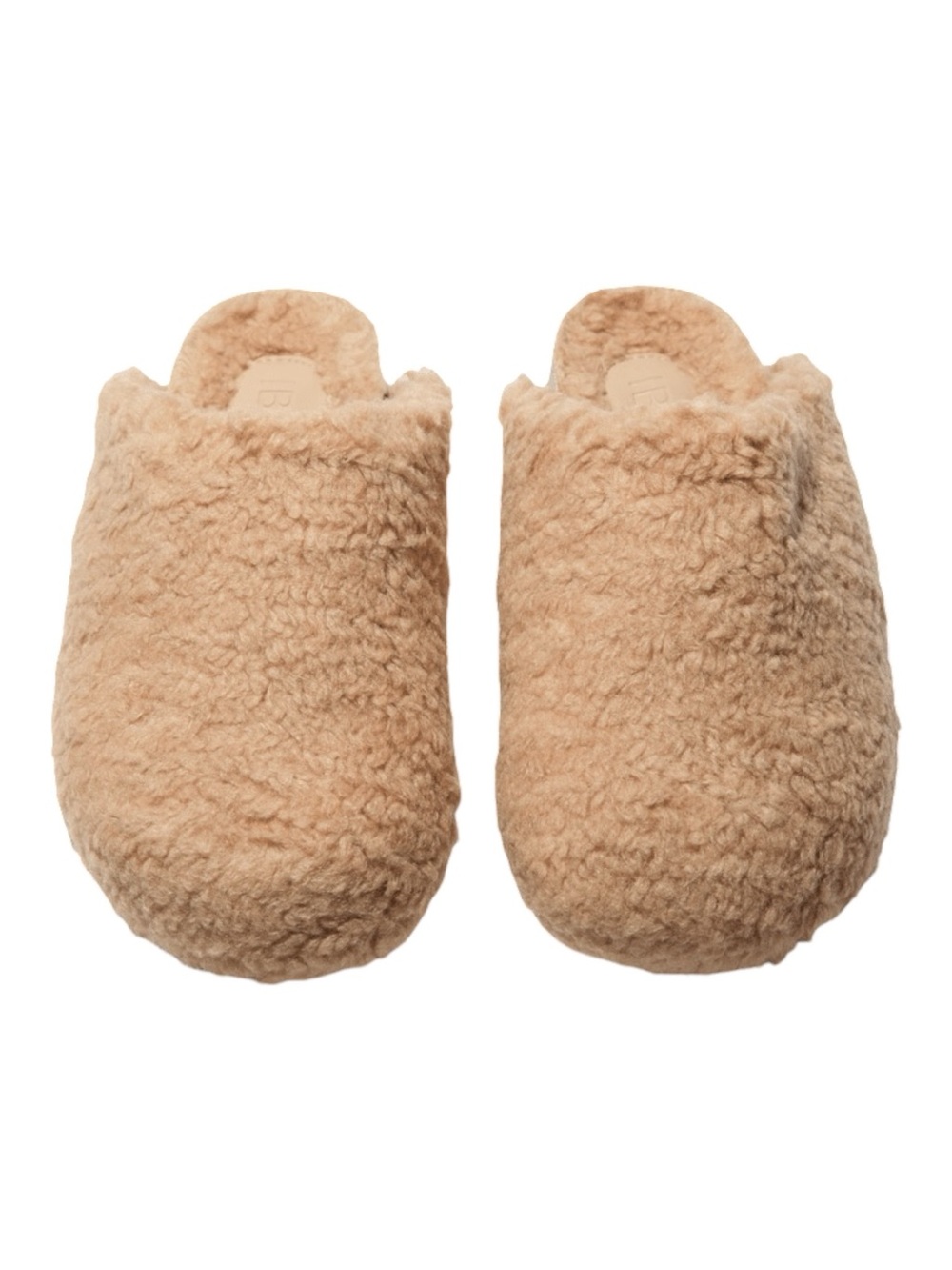 Intentionally Blank Apres Slippers Faux Fur Sherpa Tan Hard Bottom Womens Size 7